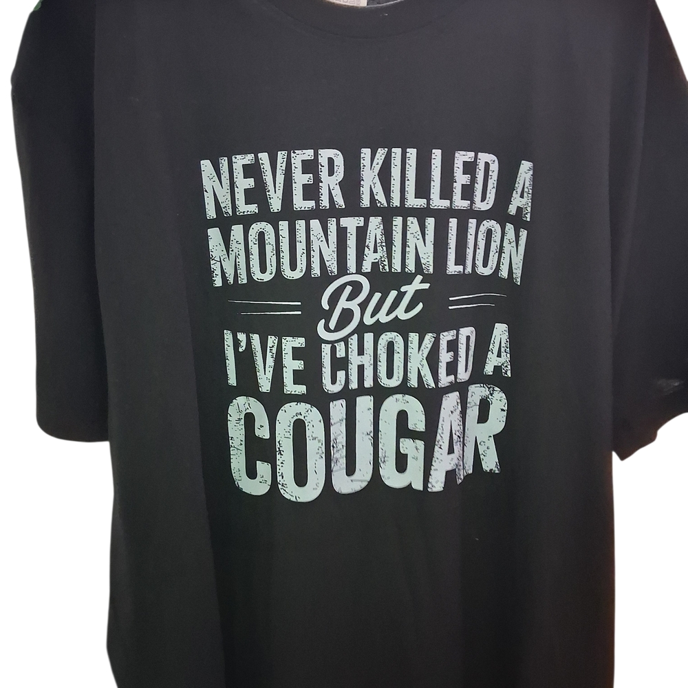 Black Graphic T-Shirt with Humorous Text